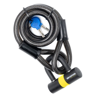 Cavo blindato 2 m x 15 mm Blocco Mini Shackle Oxford Barriera Ebike Scooter elettrico